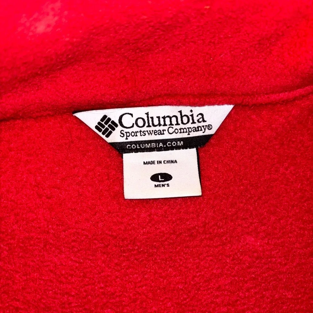Columbia Sportswear Company Fleece Vest Men's Large Red Full Zip Sleeveless
